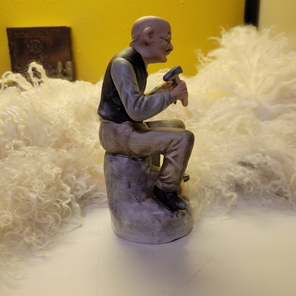 Vtg Old Man & Tools " Chiseled In Stone" Figurine - Picture 7 of 9